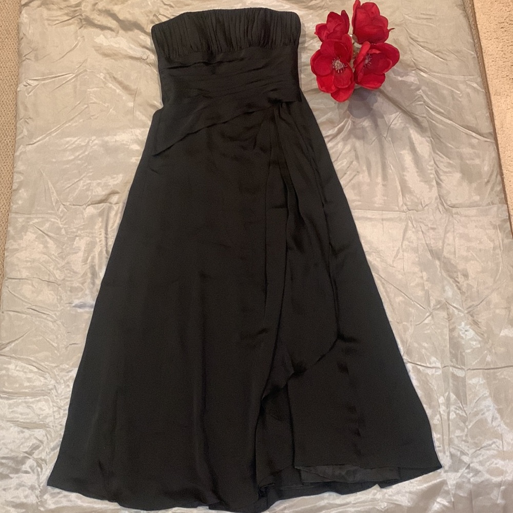 🌹VINTAGE BELSOIE • Beautiful Formal Shiny Black Strapless Dress